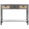 SAFAVIEH American Homes Collection Winifred Grey Wicker Console Table with Storage(Grey)