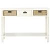 SAFAVIEH American Homes Collection Winifred Grey Wicker Console Table with Storage(White)