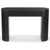 SAFAVIEH Couture Collection Rikki Walnut Brown Fluted Oval Top 1-Drawer Console Table(Black)