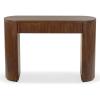 SAFAVIEH Couture Collection Rikki Walnut Brown Fluted Oval Top 1-Drawer Console Table(Walnut)