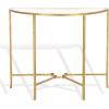 SAFAVIEH Couture Collection Tauri Brass & White Marble Half Moon Console Table (Fully Assembled)(Brass/Clear)
