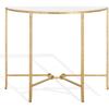 SAFAVIEH Couture Collection Tauri Brass & White Marble Half Moon Console Table (Fully Assembled)(Brass/White)