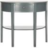 SAFAVIEH Home Collection – Abram Teal Semicircle Console Table with Drawer & Shelf, Transitional Country Console, Demilune Design (AMH6636B)(Dark Teal)