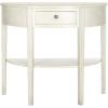 SAFAVIEH Home Collection – Abram Teal Semicircle Console Table with Drawer & Shelf, Transitional Country Console, Demilune Design (AMH6636B)(White Birch)