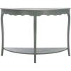 SAFAVIEH Home Collection – Christina Firewood Semicircle Console Table with Shelf, French Elegance Half Moon Design, Cabriole Leg Accent (AMH6610E)(Ash Grey)