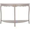 SAFAVIEH Home Collection – Christina Firewood Semicircle Console Table with Shelf, French Elegance Half Moon Design, Cabriole Leg Accent (AMH6610E)(Grey)