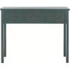 SAFAVIEH Home Collection – Cindy White Console Table with Three Drawers, French Farmhouse Storage Console, Tapered Leg Design (AMH6568C)(Dark Teal)