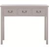 SAFAVIEH Home Collection – Cindy White Console Table with Three Drawers, French Farmhouse Storage Console, Tapered Leg Design (AMH6568C)(Grey)
