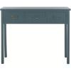 SAFAVIEH Home Collection – Cindy White Console Table with Three Drawers, French Farmhouse Storage Console, Tapered Leg Design (AMH6568C)(Teal)