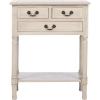 SAFAVIEH Home Collection – Primrose Greige Console Table with Three Drawers & Shelf, Classic Contemporary Storage Console, Compact Entryway Design (CNS5707D)(Greige)