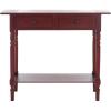 SAFAVIEH Home Collection – Rosemary Vintage Grey Console Table with Drawers & Shelf, Classic Contemporary Storage Console, Turned Leg Design (AMH5705A)(Dark Cherry)