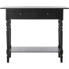 SAFAVIEH Home Collection – Rosemary Vintage Grey Console Table with Drawers & Shelf, Classic Contemporary Storage Console, Turned Leg Design (AMH5705A)(Distressed Black)