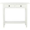 SAFAVIEH Home Collection – Rosemary Vintage Grey Console Table with Drawers & Shelf, Classic Contemporary Storage Console, Turned Leg Design (AMH5705A)(Distressed Cream)