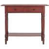 SAFAVIEH Home Collection – Rosemary Vintage Grey Console Table with Drawers & Shelf, Classic Contemporary Storage Console, Turned Leg Design (AMH5705A)(Red)
