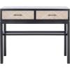 SAFAVIEH Home Collection Ajana Distressed White 2-Drawer Console Table(Black / Greige)