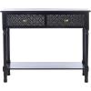 SAFAVIEH Home Collection Halton Camel Brown 2-Drawer Console Table for Living Room Foyer Bedroom Hallway Entryway Office(Black)
