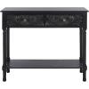 SAFAVIEH Home Collection Josie Greige 2-Drawer Console Table(Black)