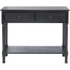 Safavieh Home Collection Haines White 2-Drawer Bottom Shelf Console Table(Black)
