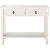 Safavieh Home Collection Haines White 2-Drawer Bottom Shelf Console Table(Distressed White)