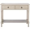 Safavieh Home Collection Haines White 2-Drawer Bottom Shelf Console Table(Greige)