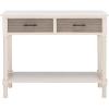 Safavieh Home Collection Ryder Distressed Grey 2-Drawer Bottom Shelf Console Table(Distressed White / Greige)