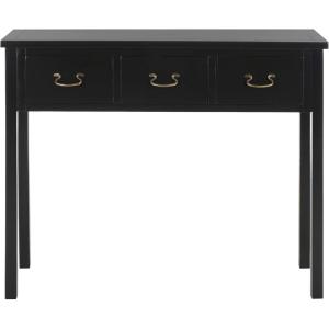 SAFAVIEH Home Collection – Cindy White Console Table with Three Drawers, French Farmhouse Storage Console, Tapered Leg Design (AMH6568C)(Black)