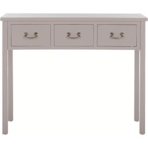SAFAVIEH Home Collection – Cindy White Console Table with Three Drawers, French Farmhouse Storage Console, Tapered Leg Design (AMH6568C)(Grey)