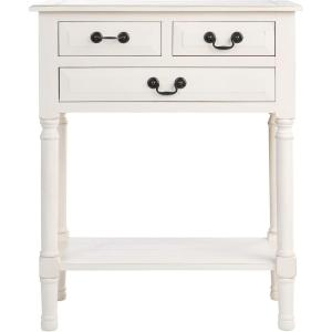SAFAVIEH Home Collection – Primrose Greige Console Table with Three Drawers & Shelf, Classic Contemporary Storage Console, Compact Entryway Design (CNS5707D)(Distressed White)