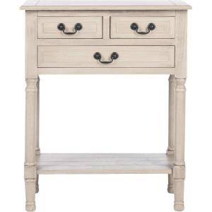 SAFAVIEH Home Collection – Primrose Greige Console Table with Three Drawers & Shelf, Classic Contemporary Storage Console, Compact Entryway Design (CNS5707D)(Greige)