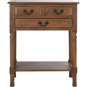 SAFAVIEH Home Collection – Primrose Greige Console Table with Three Drawers & Shelf, Classic Contemporary Storage Console, Compact Entryway Design (CNS5707D)(Brown)