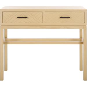 SAFAVIEH Home Collection Ajana Distressed White 2-Drawer Console Table(Natural)