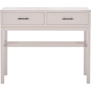 SAFAVIEH Home Collection Ajana Distressed White 2-Drawer Console Table(Summer Grey)