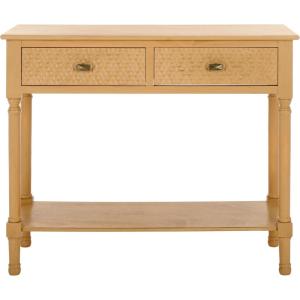 SAFAVIEH Home Collection Halton Camel Brown 2-Drawer Console Table for Living Room Foyer Bedroom Hallway Entryway Office(Camel)
