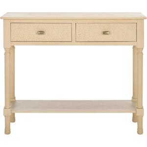 SAFAVIEH Home Collection Halton Camel Brown 2-Drawer Console Table for Living Room Foyer Bedroom Hallway Entryway Office(Natural)