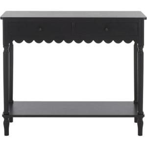 SAFAVIEH Home Collection Haven Desert Brown 2-Drawer Small Console Table for Entryway, Living Room, Foyer(Matt Black)
