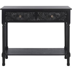 SAFAVIEH Home Collection Josie Greige 2-Drawer Console Table(Black)