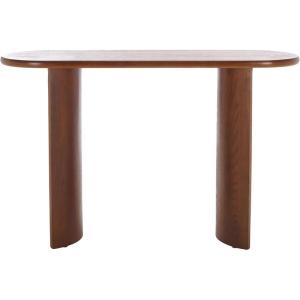 SAFAVIEH Home Collection Koka Walnut Brown Oval Top Console Table (Fully Assembled)(Walnut)