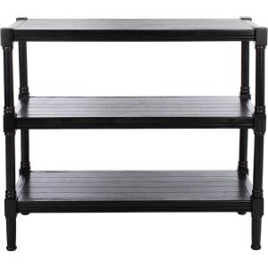 SAFAVIEH Home Collection Rafiki Black 3-Shelf Console Table CNS5715B(Black)
