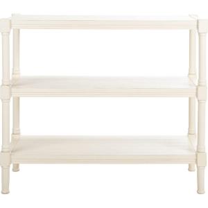 SAFAVIEH Home Collection Rafiki Black 3-Shelf Console Table CNS5715B(Distressed White)