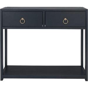 SAFAVIEH Home Collection Sadie Contemporary Turquoise Green 2-Drawer Console Table (Fully Assembled)(Navy)
