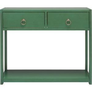 SAFAVIEH Home Collection Sadie Contemporary Turquoise Green 2-Drawer Console Table (Fully Assembled)(Turquoise)