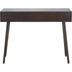 Safavieh Home Albus Mid-Century Modern Antique White 3-drawer Console Table(Dark Chocolate)