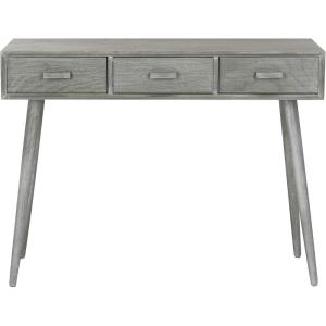 Safavieh Home Albus Mid-Century Modern Antique White 3-drawer Console Table(Slate / Grey)