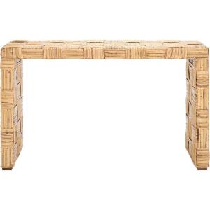 Safavieh Home Collection Adkin White Rattan Console Table(Honey Natural)