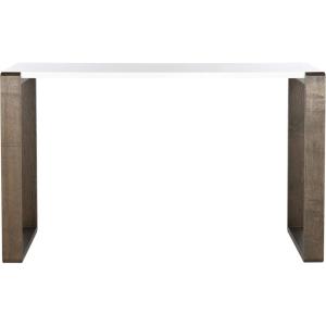 Safavieh Home Collection Bartholomew Mid-Century Modern White and Dark Brown Console Table(White / Dark Brown)