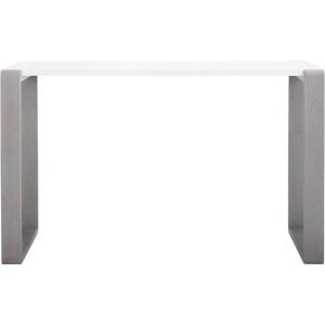 Safavieh Home Collection Bartholomew Mid-Century Modern White and Dark Brown Console Table(White / Grey)