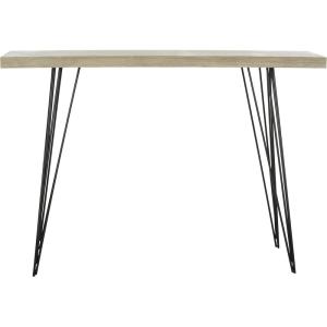 Safavieh Home Collection Etro Retro Mid-Century Light Oak and Black Wood Console