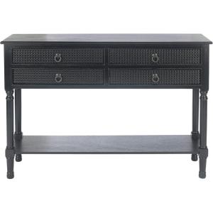 Safavieh Home Collection Haines Greige 4-Drawer Bottom Shelf Console Table(Black)