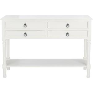 Safavieh Home Collection Haines Greige 4-Drawer Bottom Shelf Console Table(Distressed White)