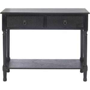 Safavieh Home Collection Haines White 2-Drawer Bottom Shelf Console Table(Black)